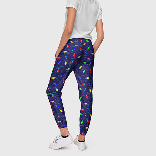 Женские брюки Разноцветные Лампочки / 3D-принт – фото 4