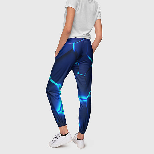 Женские брюки 3D ПЛИТЫ NEON STEEL НЕОНОВЫЕ ПЛИТЫ / 3D-принт – фото 4