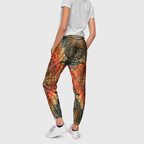 Женские брюки Коллекция Фрактальная мозаика Оранжевый / 3D-принт – фото 4