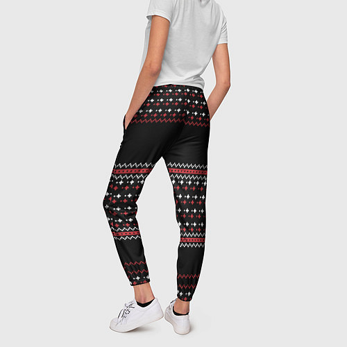Женские брюки НОВОГОДНИЙ ПАТТЕРН SWEATER / 3D-принт – фото 4