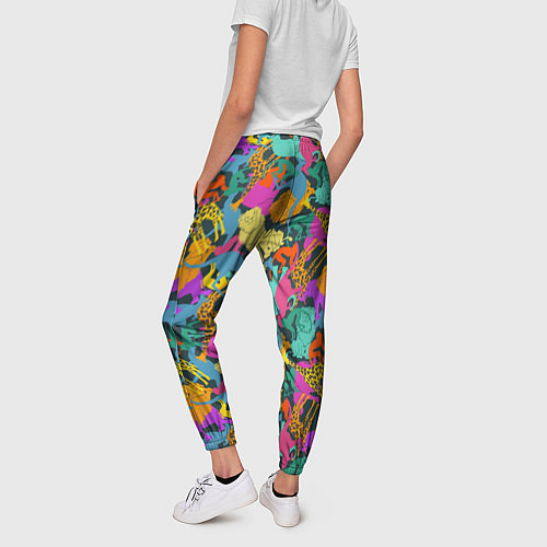 Женские брюки Красочные Животные / 3D-принт – фото 4