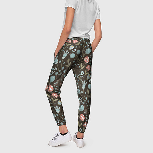 Женские брюки Цветы и ягоды паттерн / 3D-принт – фото 4
