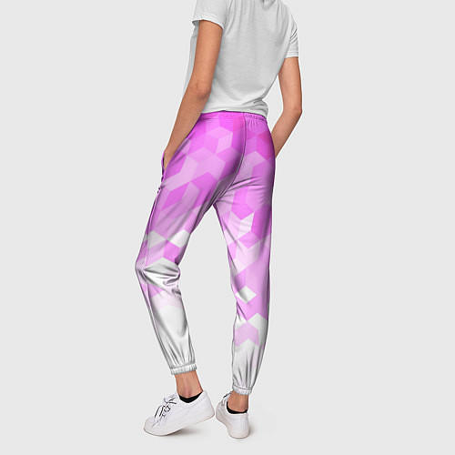 Женские брюки 3D ромб розовый / 3D-принт – фото 4
