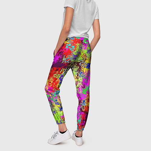 Женские брюки Пиксельный камуфляж Токсик / 3D-принт – фото 4