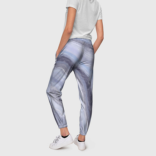 Женские брюки Дизайн с эффектом мрамора синего цвета / 3D-принт – фото 4