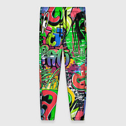 Брюки женские Граффити с черепами, цвет: 3D-принт
