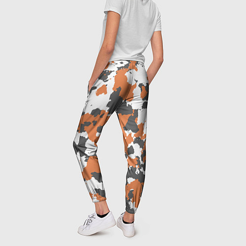 Женские брюки Orange Camo / 3D-принт – фото 4