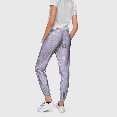Женские брюки Разноцветные буквы / 3D-принт – фото 4