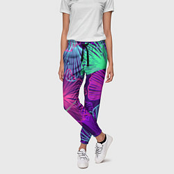 Брюки женские Neon color pattern Fashion 2023, цвет: 3D-принт — фото 2