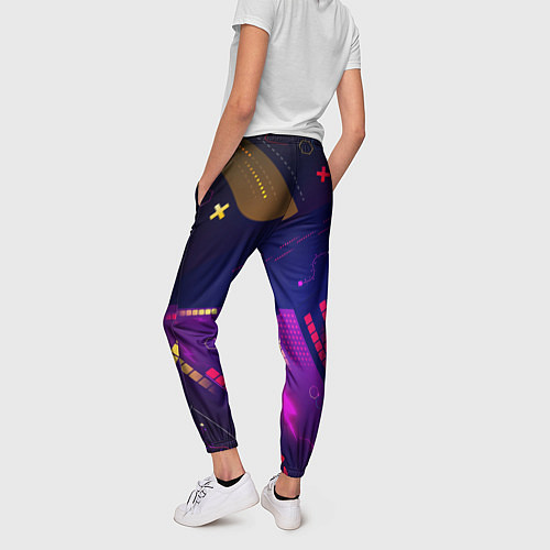 Женские брюки Cyber neon pattern Vanguard / 3D-принт – фото 4