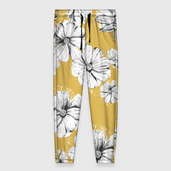 Женские брюки Цветы Цветочно-Жёлтый