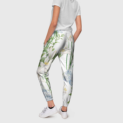 Женские брюки Цветы Утонченные и Яркие / 3D-принт – фото 4