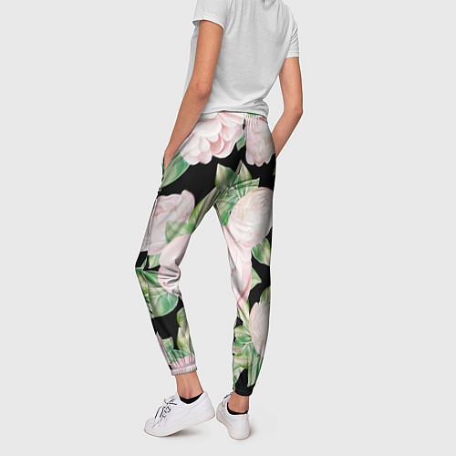 Женские брюки Цветы Нарисованные Пионы / 3D-принт – фото 4