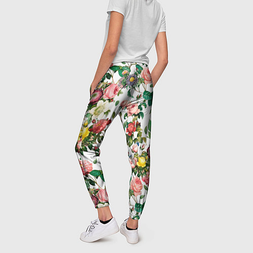 Женские брюки Узор из летних роз Summer Roses Pattern / 3D-принт – фото 4