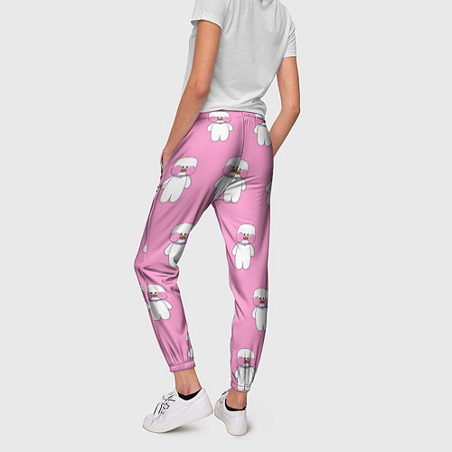 Женские брюки ЛАЛАФАНФАН на розовом фоне / 3D-принт – фото 4