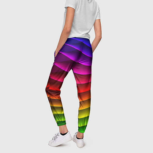 Женские брюки Color line neon pattern Abstraction Summer 2023 / 3D-принт – фото 4