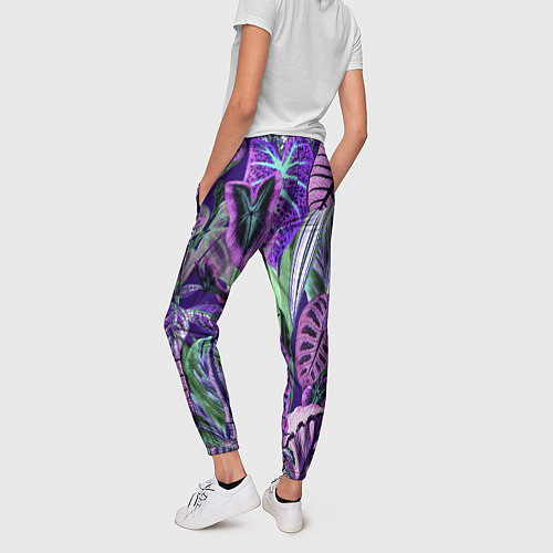 Женские брюки Цветы Яркие Тропики / 3D-принт – фото 4