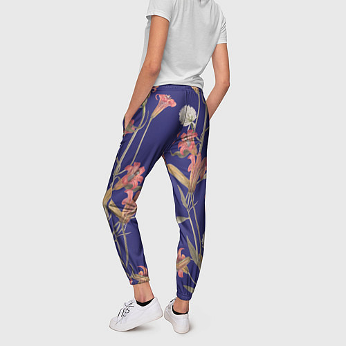 Женские брюки Цветы Оранжевые Лилии / 3D-принт – фото 4