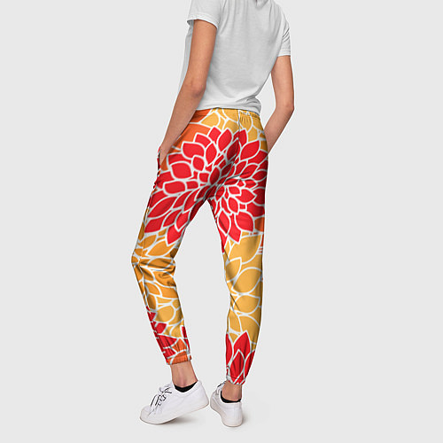 Женские брюки Летний цветочный паттерн / 3D-принт – фото 4