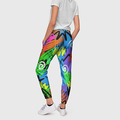 Женские брюки Яркий геометрический принт / 3D-принт – фото 4