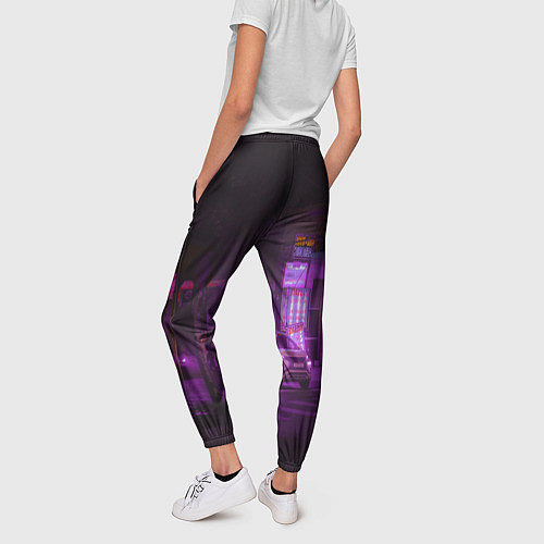 Женские брюки Неоновый ночной переход - Фиолетовый / 3D-принт – фото 4