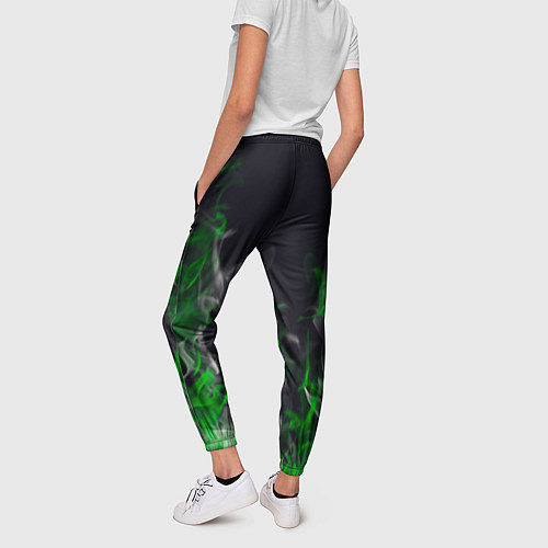 Женские брюки Pubg - зелёное пламя / 3D-принт – фото 4
