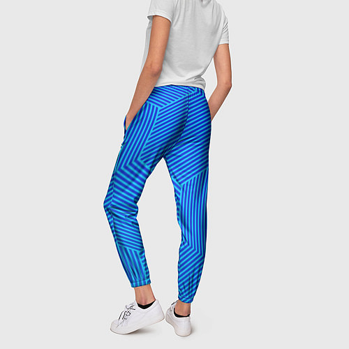 Женские брюки Blue geometry линии / 3D-принт – фото 4