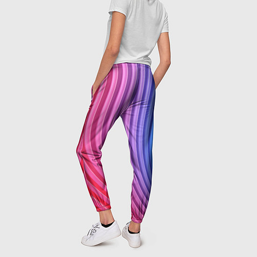 Женские брюки Оптическая иллюзия с линиями / 3D-принт – фото 4
