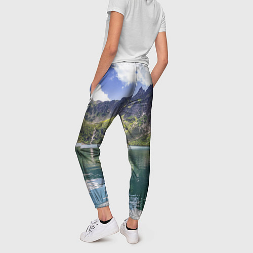 Женские брюки Прозрачное горное озеро / 3D-принт – фото 4