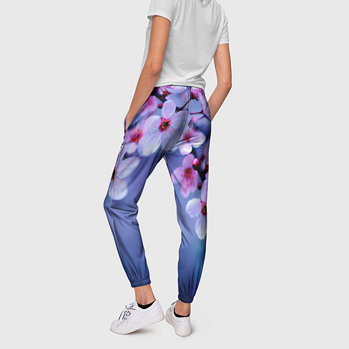 Женские брюки Цветы дерева Черри Блоссом / 3D-принт – фото 4