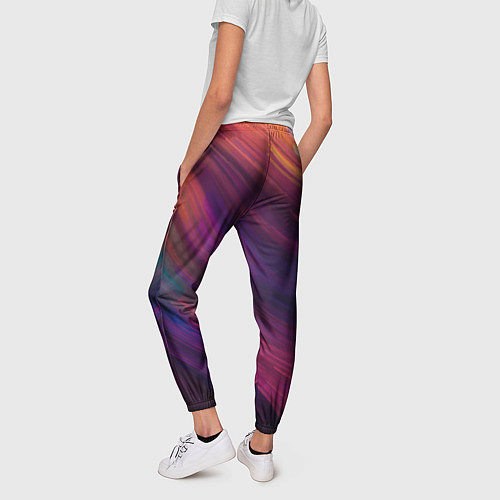 Женские брюки Разноцветная экспрессивная композиция - Milano / 3D-принт – фото 4