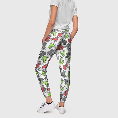 Женские брюки Кеды разноцветные поп арт / 3D-принт – фото 4