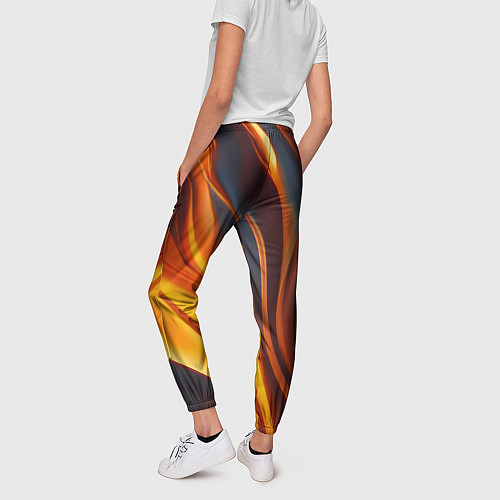 Женские брюки Плавные огненные узоры / 3D-принт – фото 4