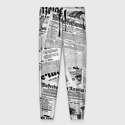 Брюки женские Газетный коллаж, цвет: 3D-принт