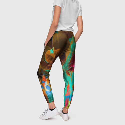 Женские брюки Растительная абстрактная композиция / 3D-принт – фото 4