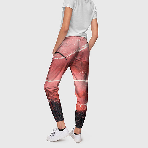 Женские брюки Красный туман, царапины и краски / 3D-принт – фото 4