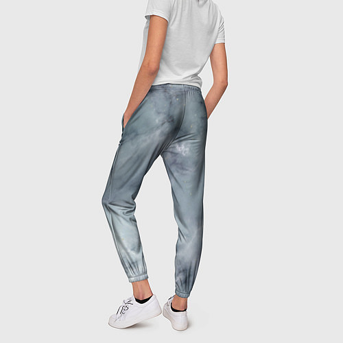 Женские брюки Натуральный дымчатый мрамор текстура / 3D-принт – фото 4