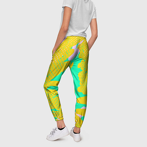 Женские брюки Желто-зеленые пятна / 3D-принт – фото 4