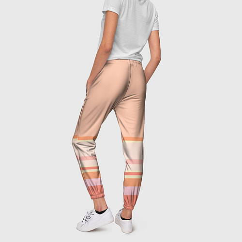 Женские брюки Нежный персиковый розовый / 3D-принт – фото 4
