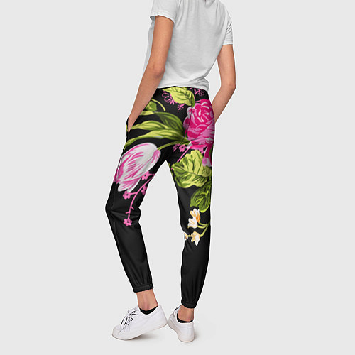 Женские брюки Букет цветов / 3D-принт – фото 4