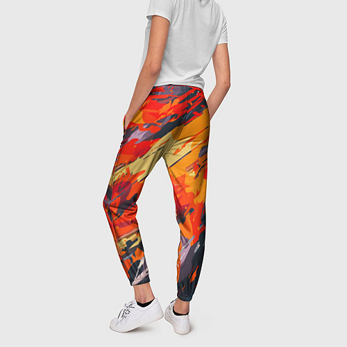 Женские брюки Оранжевые кляксы / 3D-принт – фото 4