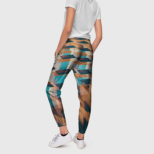 Женские брюки Абстрактное множество поверхностей разных цветов / 3D-принт – фото 4