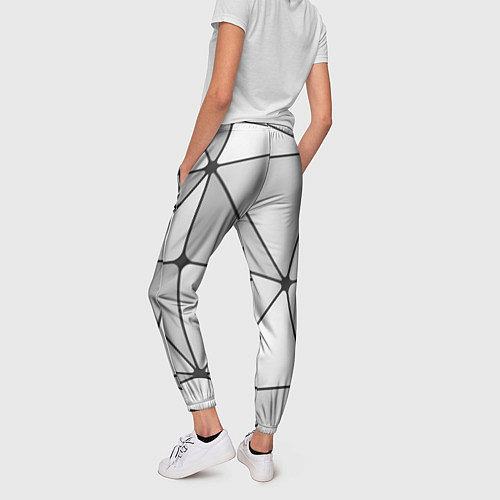 Женские брюки Геометрические линии на сером фоне / 3D-принт – фото 4