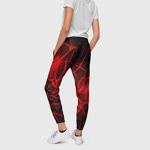 Женские брюки Кристаллы в красных нитях / 3D-принт – фото 4