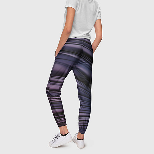 Женские брюки Волнообразные фиолетовые паттерны / 3D-принт – фото 4