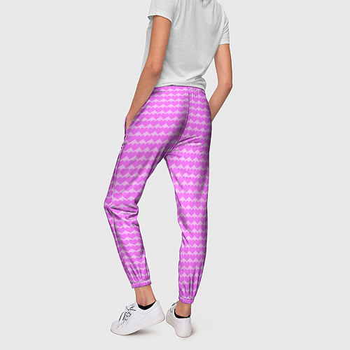 Женские брюки Много сердец розовое / 3D-принт – фото 4