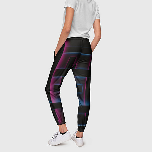 Женские брюки Абстрактные неоновые панели / 3D-принт – фото 4