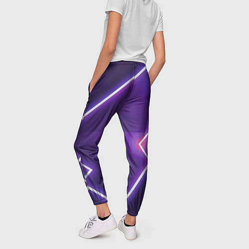Женские брюки Неоновые прямоугольники / 3D-принт – фото 4