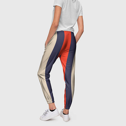 Женские брюки Полосы триколор синий красный / 3D-принт – фото 4