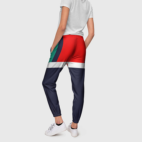 Женские брюки FIRM синий с зелеными плечами / 3D-принт – фото 4